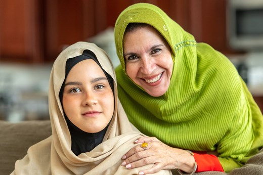 Arabic mother and daughter